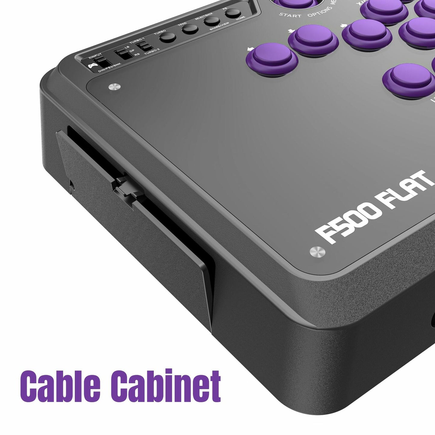MAYFLASH F500 FLAT Fight Stick Arcade Controller Multi-Platform Black Purple