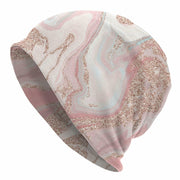 NoUtat Rose Gold Glitter Coral Gray Pastel Marble Slouchy Beanie Hat Unisex