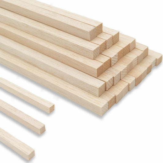 240PCS Wood Square Dowel Rods 1/8"x1/8"x12" Balsa Wood Sticks for Crafts