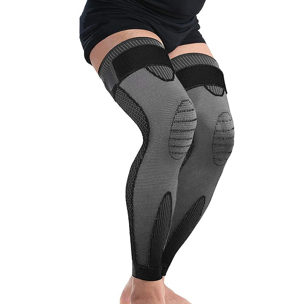 Mumian Full Leg Compression Sleeves with Strap Black 1 Pair Size XXX-Large