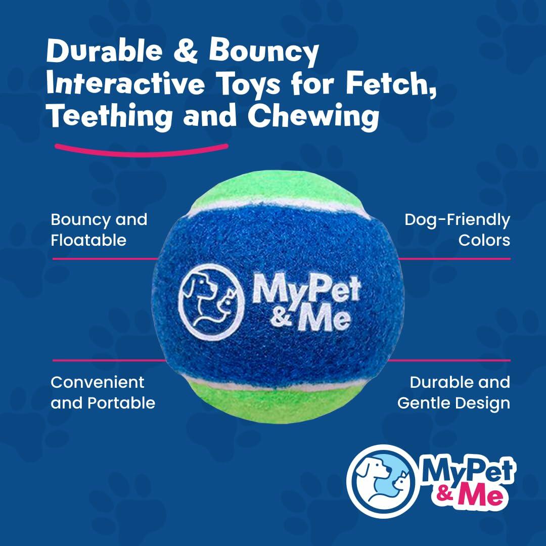 My Pet & Me Dog Tennis Balls 2.5-Inch Soft Lightweight Indoor Outdoor 4 Pack