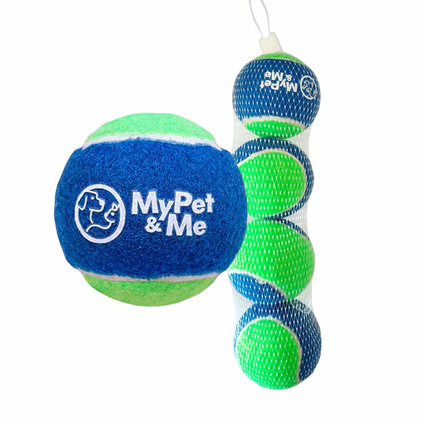 My Pet & Me Dog Tennis Balls 2.5-Inch Soft Lightweight Indoor Outdoor 4 Pack