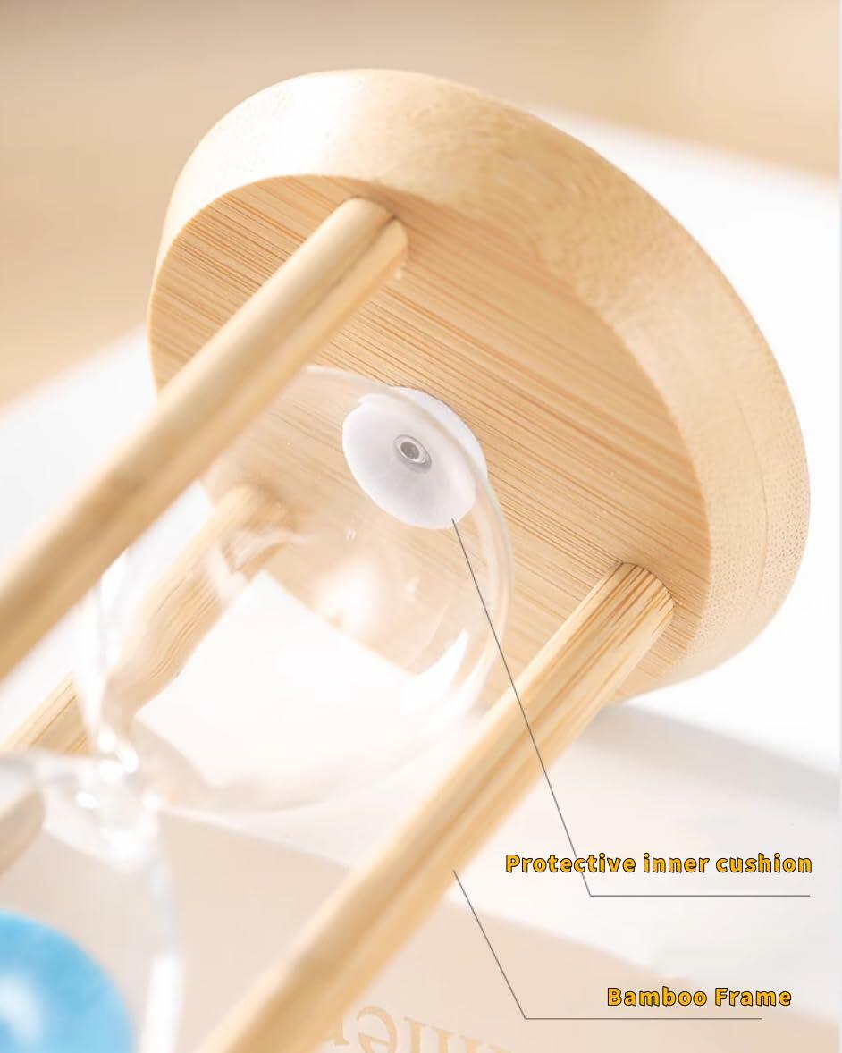 Mini Bamboo Sand Timer 3Min Orange 100% Bamboo Hourglass Sandglass Timer