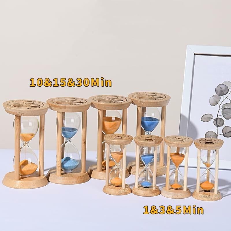 Mini Bamboo Sand Timer 3Min Orange 100% Bamboo Hourglass Sandglass Timer