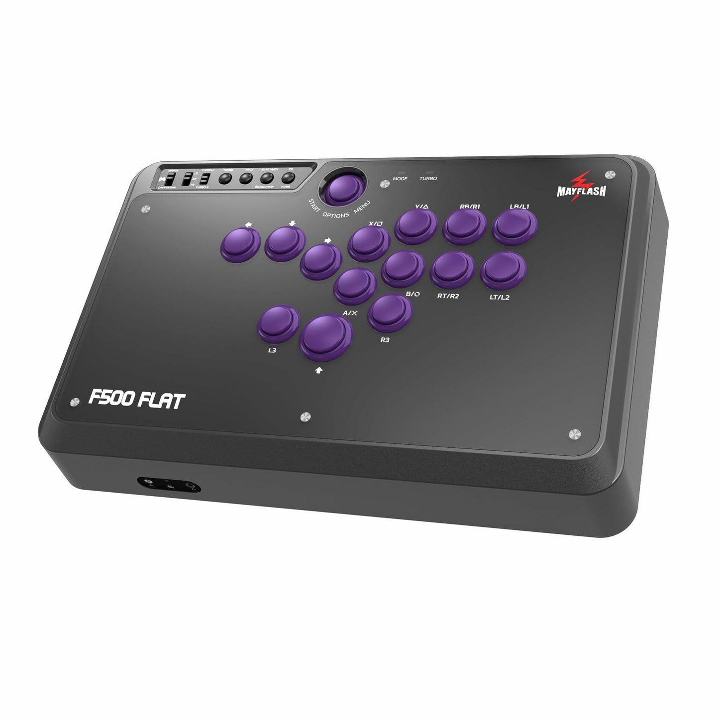 MAYFLASH F500 FLAT Fight Stick Arcade Controller Multi-Platform Black Purple