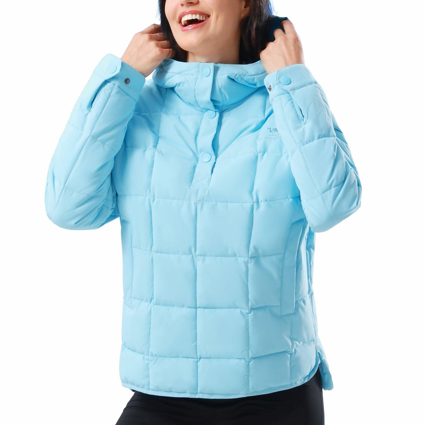 CAMELSPORTS Women's Lightweight Hooded Quilted Puffer Jacket Blue Size S