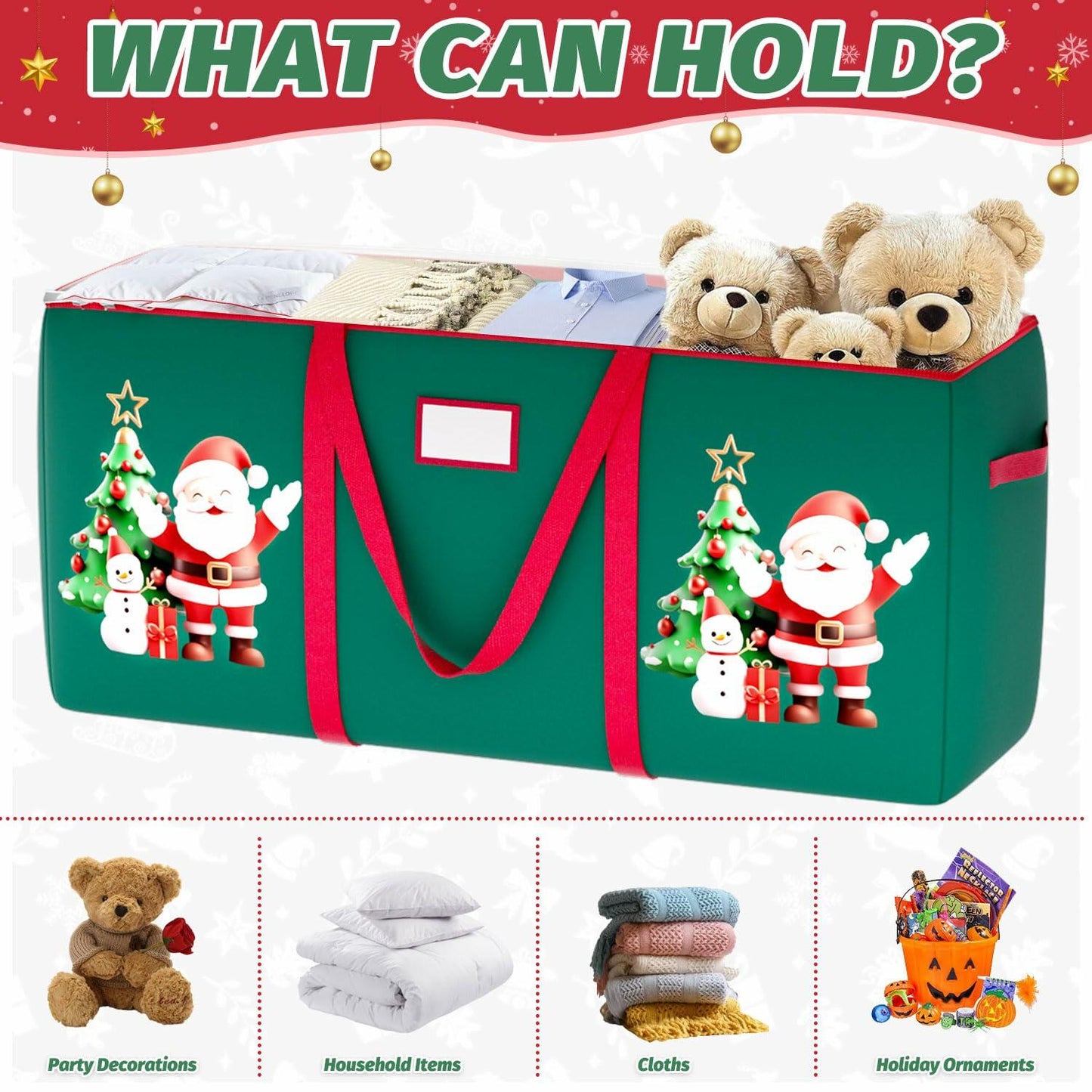 WUPIOS Christmas Tree Storage Bag 9FT Waterproof Green Large 1 Pack