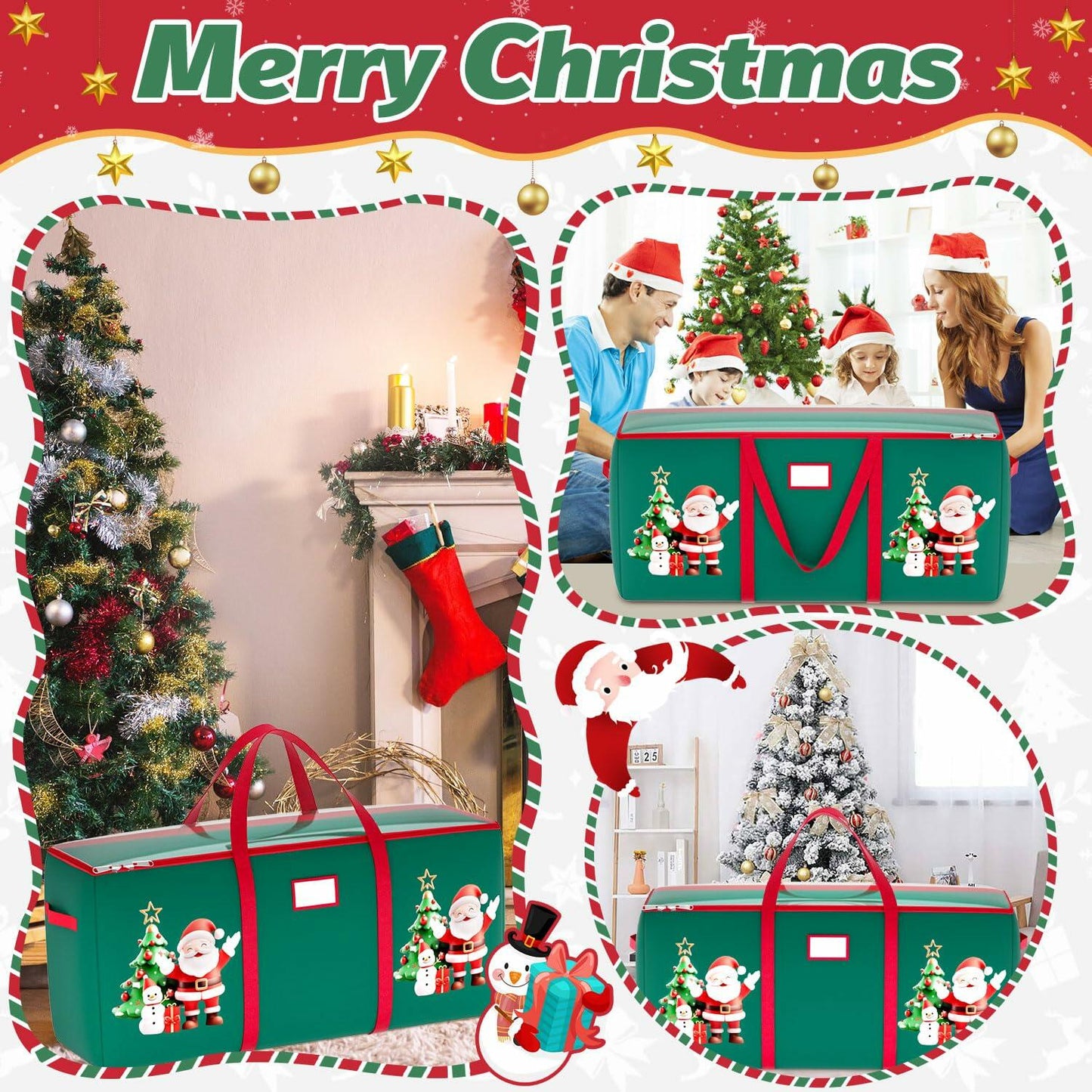 WUPIOS Christmas Tree Storage Bag 9FT Waterproof Green Large 1 Pack