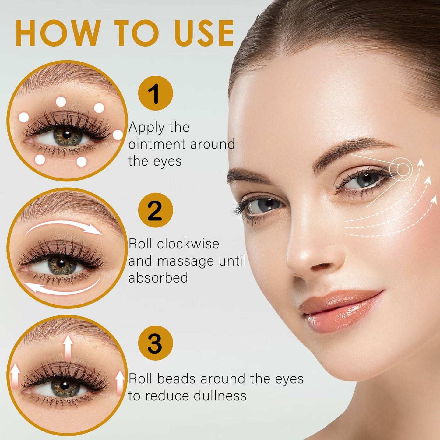 WEEMAY Eye Essence Castor & Frankincense Oil Roller Ball 0.33oz 3 Pcs