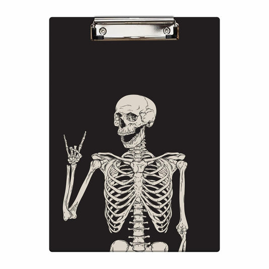 Britimes Wood Clipboard Nursing Clip Board Funny Skull Skeleton A4 Size