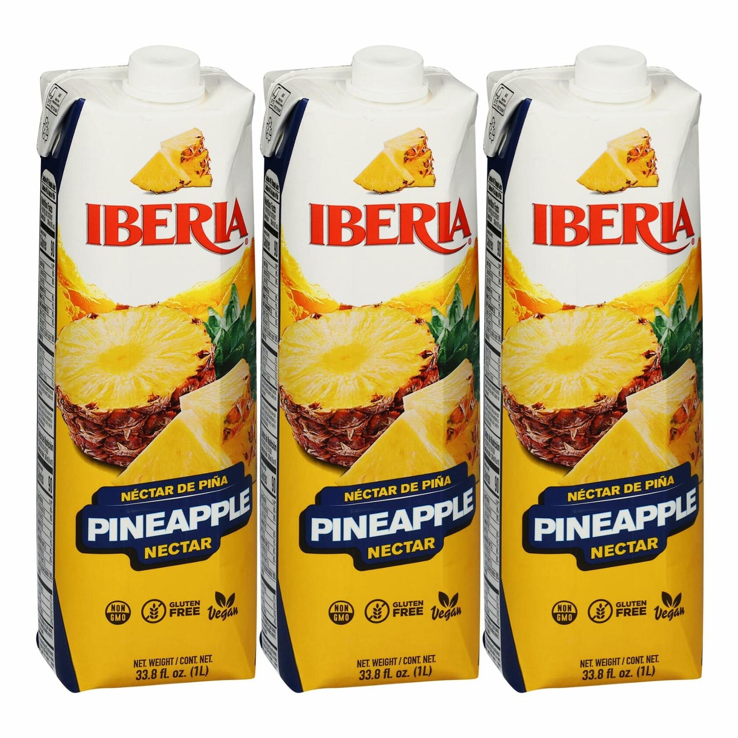 BestBy07/25 Iberia Pineapple Nectar 33.8 Fl Oz Pack of 3 JUL/2025