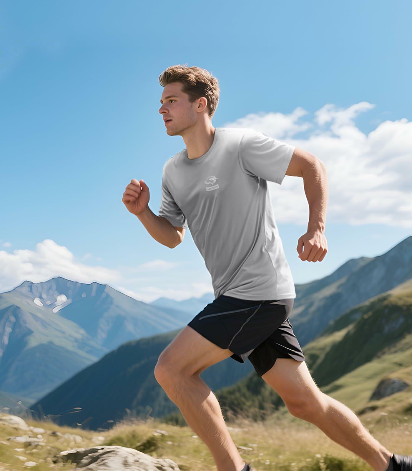 Haimont Quick Dry UPF 50+ Outdoor Workout T-Shirt Light Blue Size M