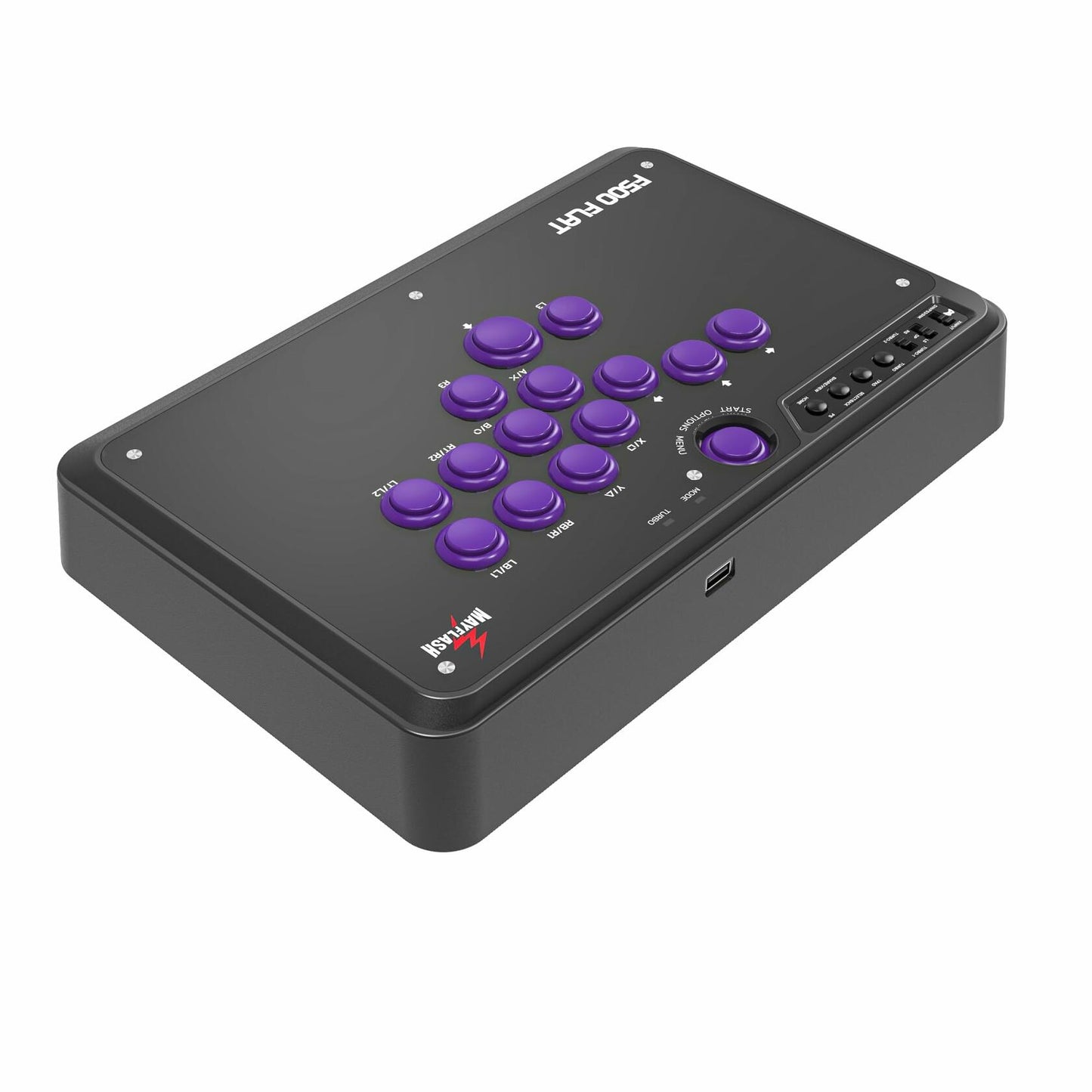 MAYFLASH F500 FLAT Fight Stick Arcade Controller Multi-Platform Black Purple
