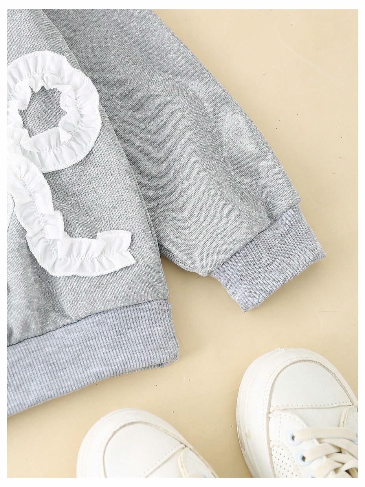 SOLY HUX Toddler Girl Crewneck Sweatshirt Grey Bows Graphic Size 5T