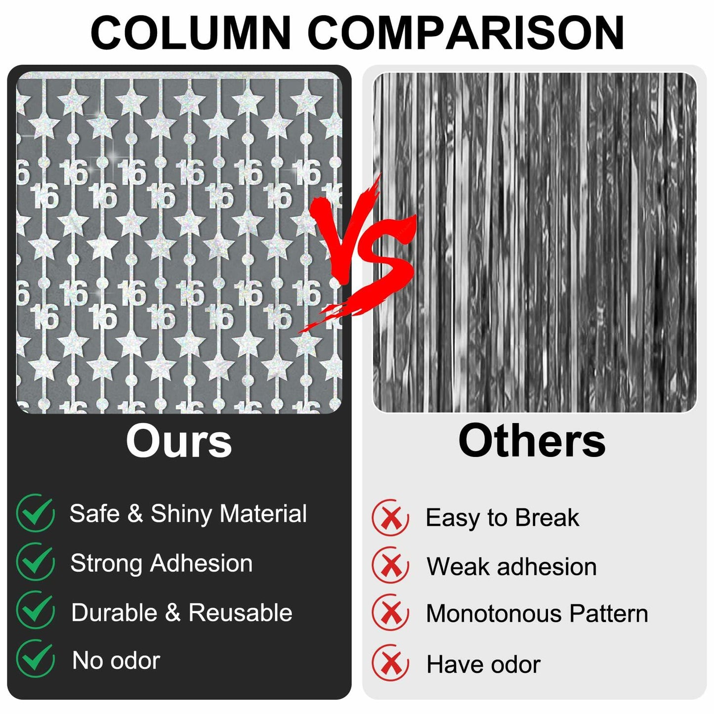 WenmthG 2 Pack Rose Gold 16th Birthday Party Decorations 3.3x6.6ft