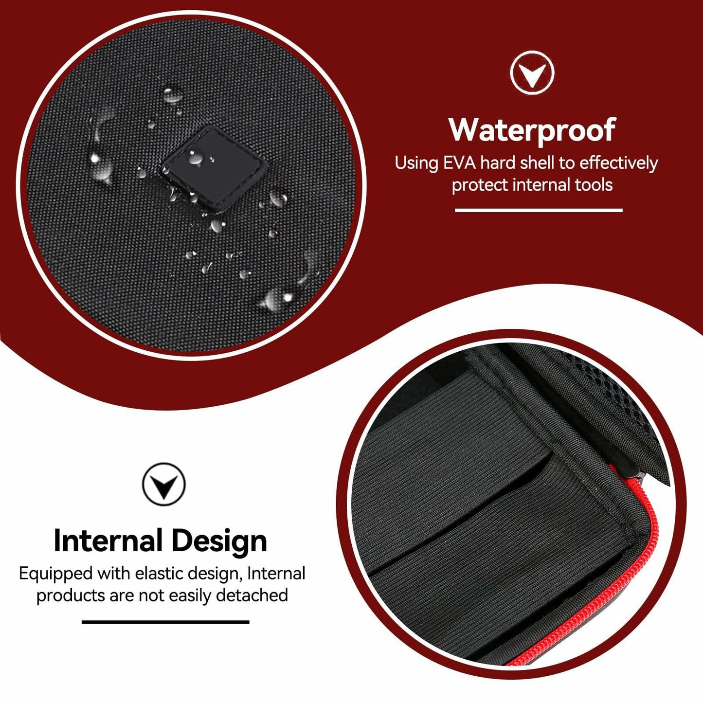 Cyrank Hard Tools Portable Storage Case EVA Hard Shell Bag 8.9x5.1x2.8in