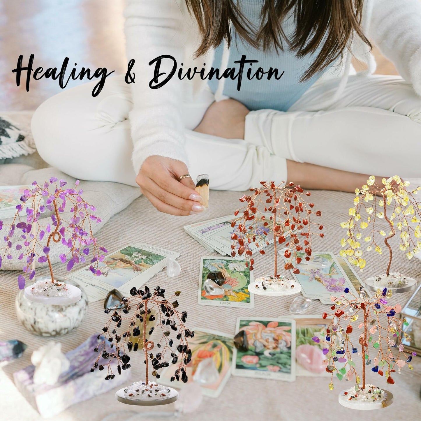 ZHIYUXI Amethyst Crystal Tree Purple Home Office Decor Lucky Gemstone