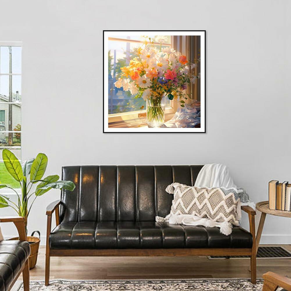 AMORARS 5D Diamond Painting Kit Flower DIY Art Deco Nature 12x12 Inch