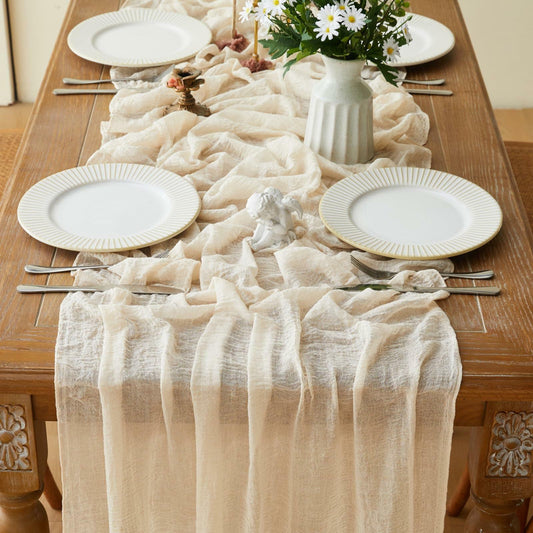 Sioipioi Sage Green Cheesecloth Table Runner 35x120 Inch 1 Pack