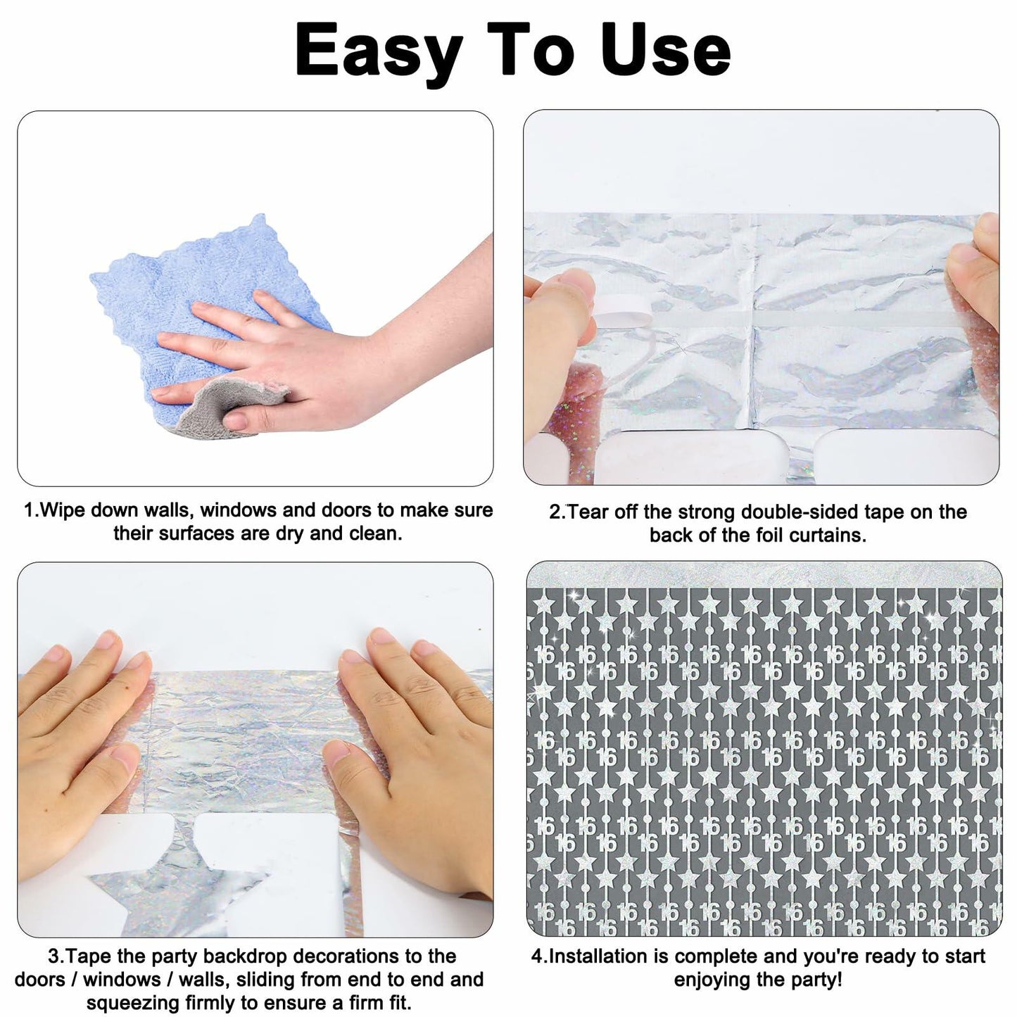 WenmthG 2 Pack Rose Gold 16th Birthday Party Decorations 3.3x6.6ft