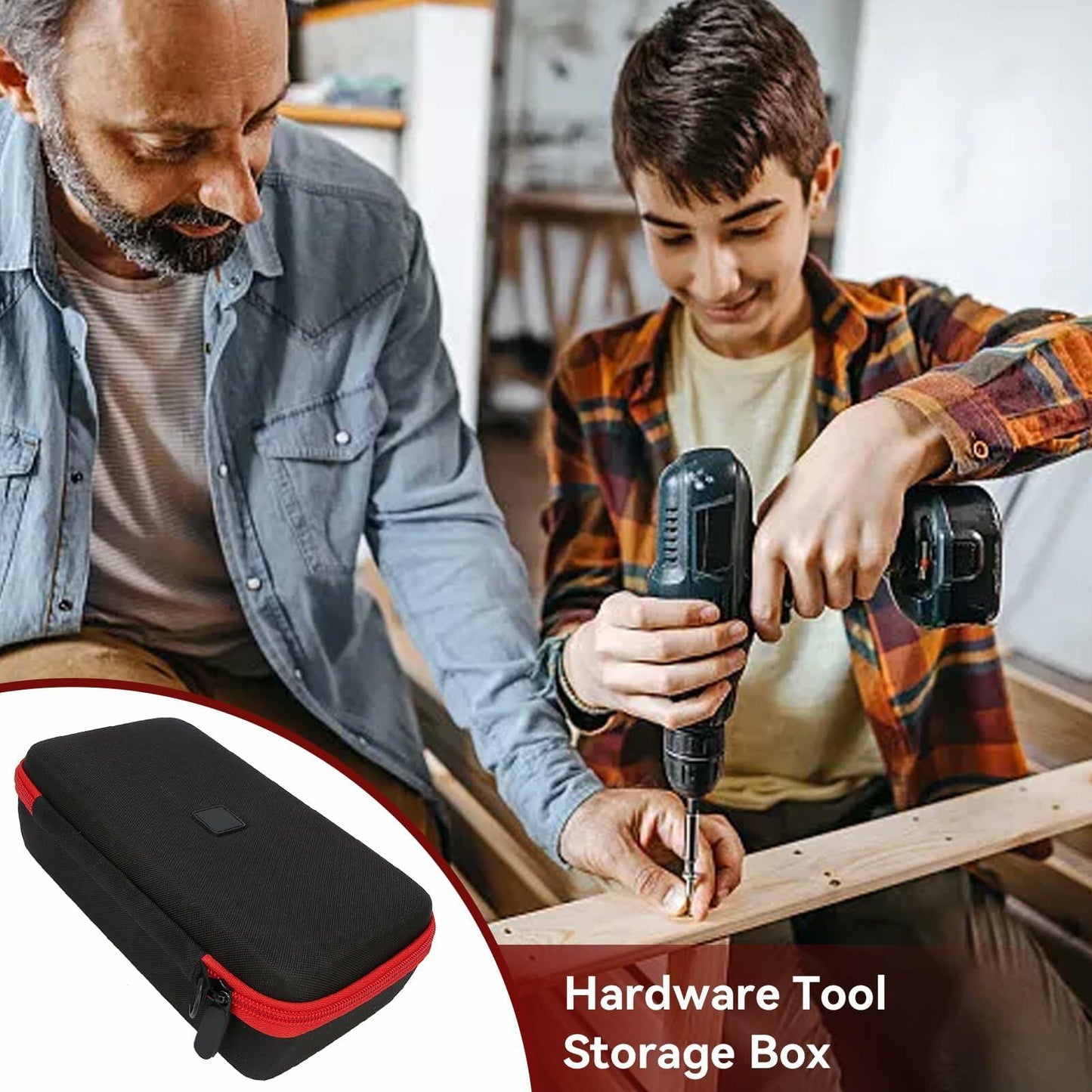 Cyrank Hard Tools Portable Storage Case EVA Hard Shell Bag 8.9x5.1x2.8in