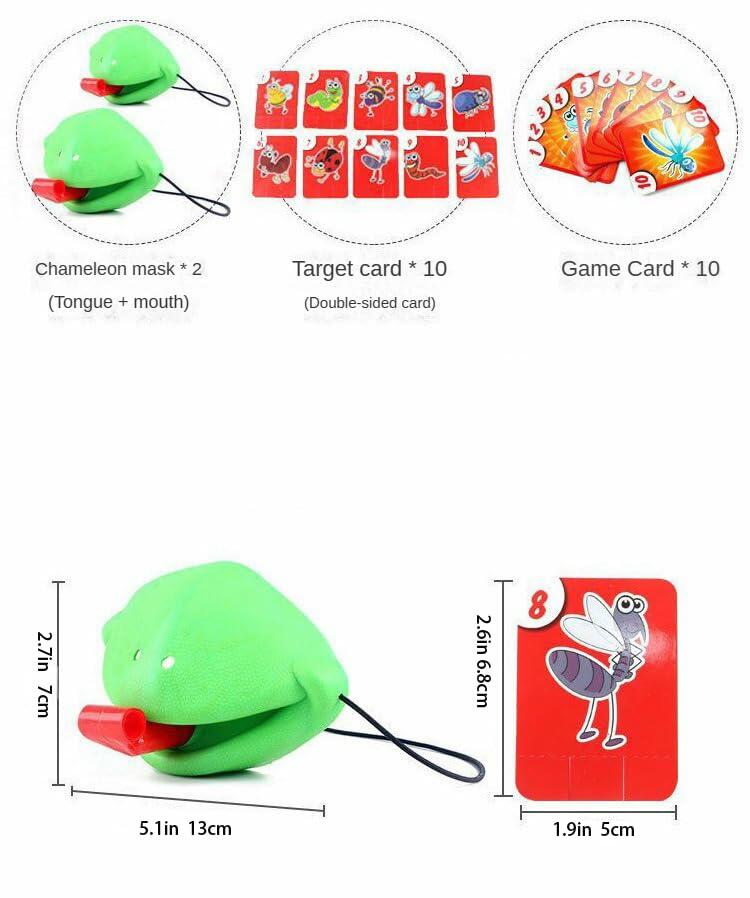 XSDY Frog Tongue Game Blowing Air Insect Cardboard Multiplayer Double Pack