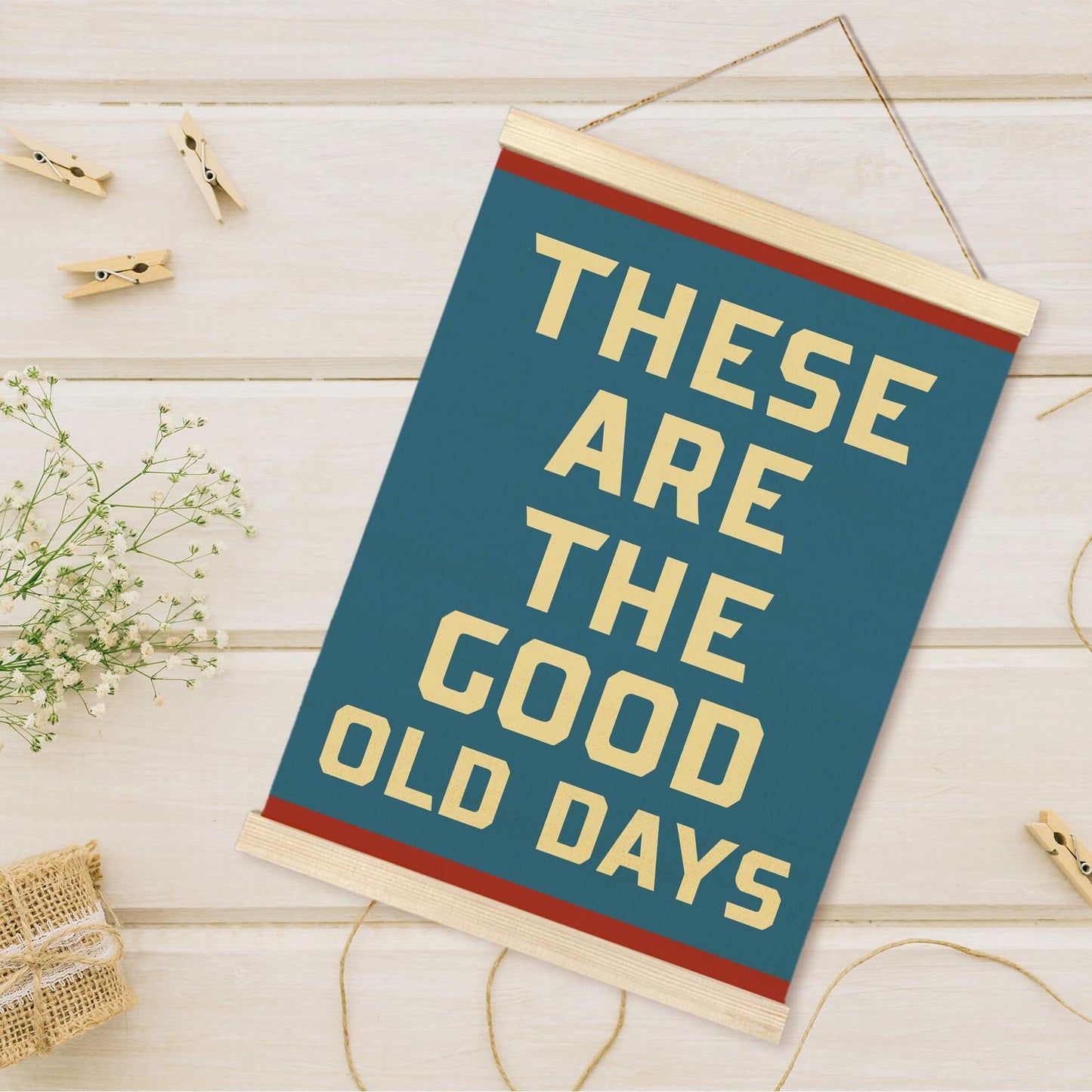 TAEDIN Inspirational Rustic Wall Art Poster Hanger Frame 12x16 Deep Blue