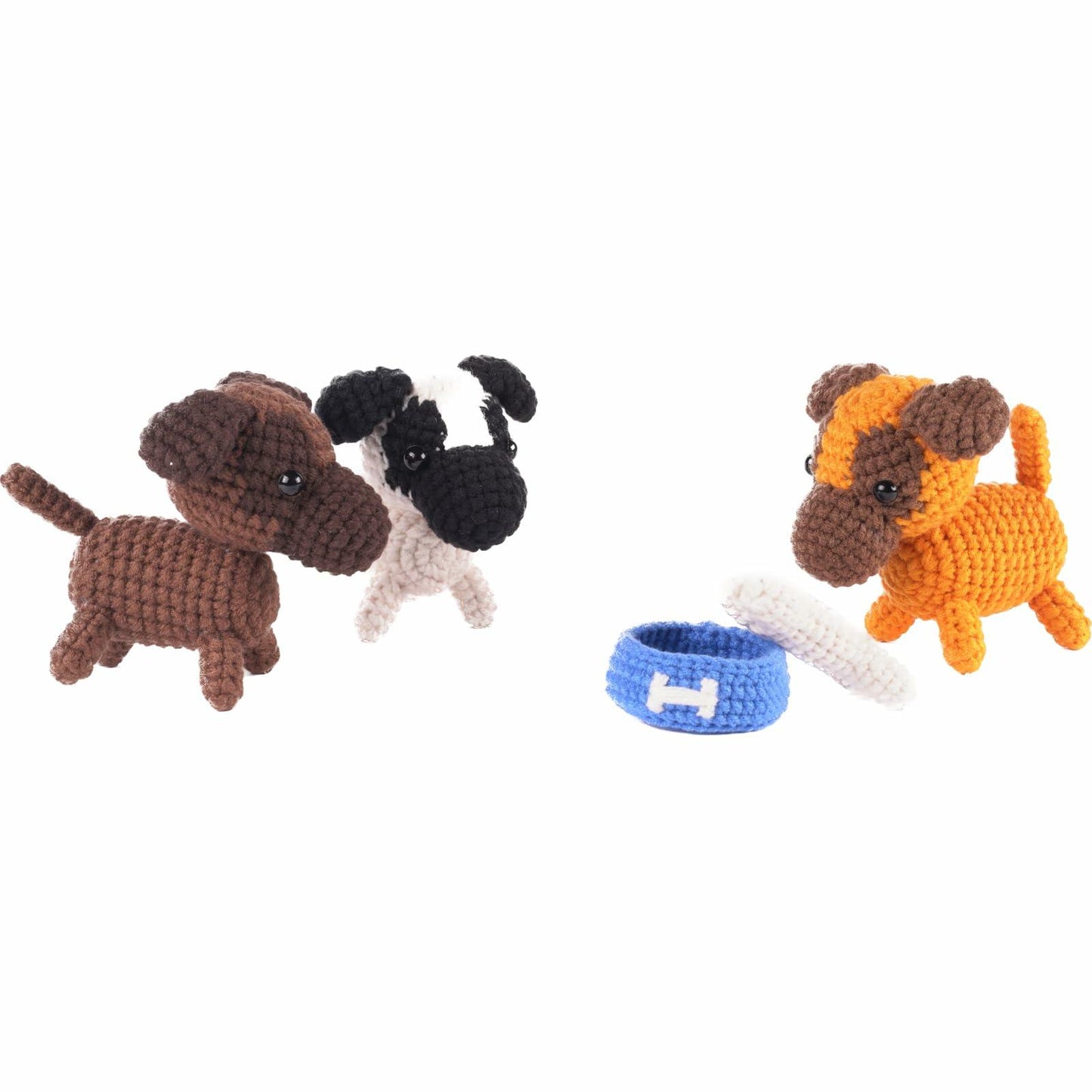 Finnacy Crochet Dog Kit Husky 3 pcs Yarn Hook Accessories Starter Kit
