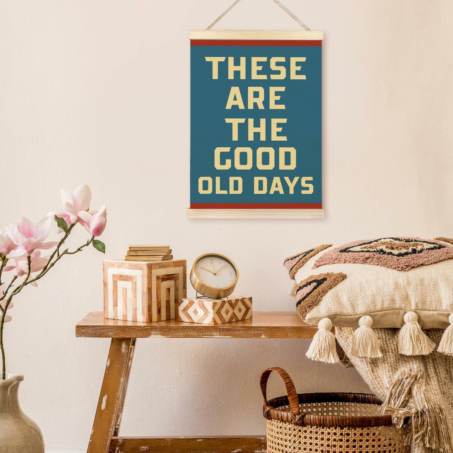 TAEDIN Inspirational Rustic Wall Art Poster Hanger Frame 12x16 Deep Blue