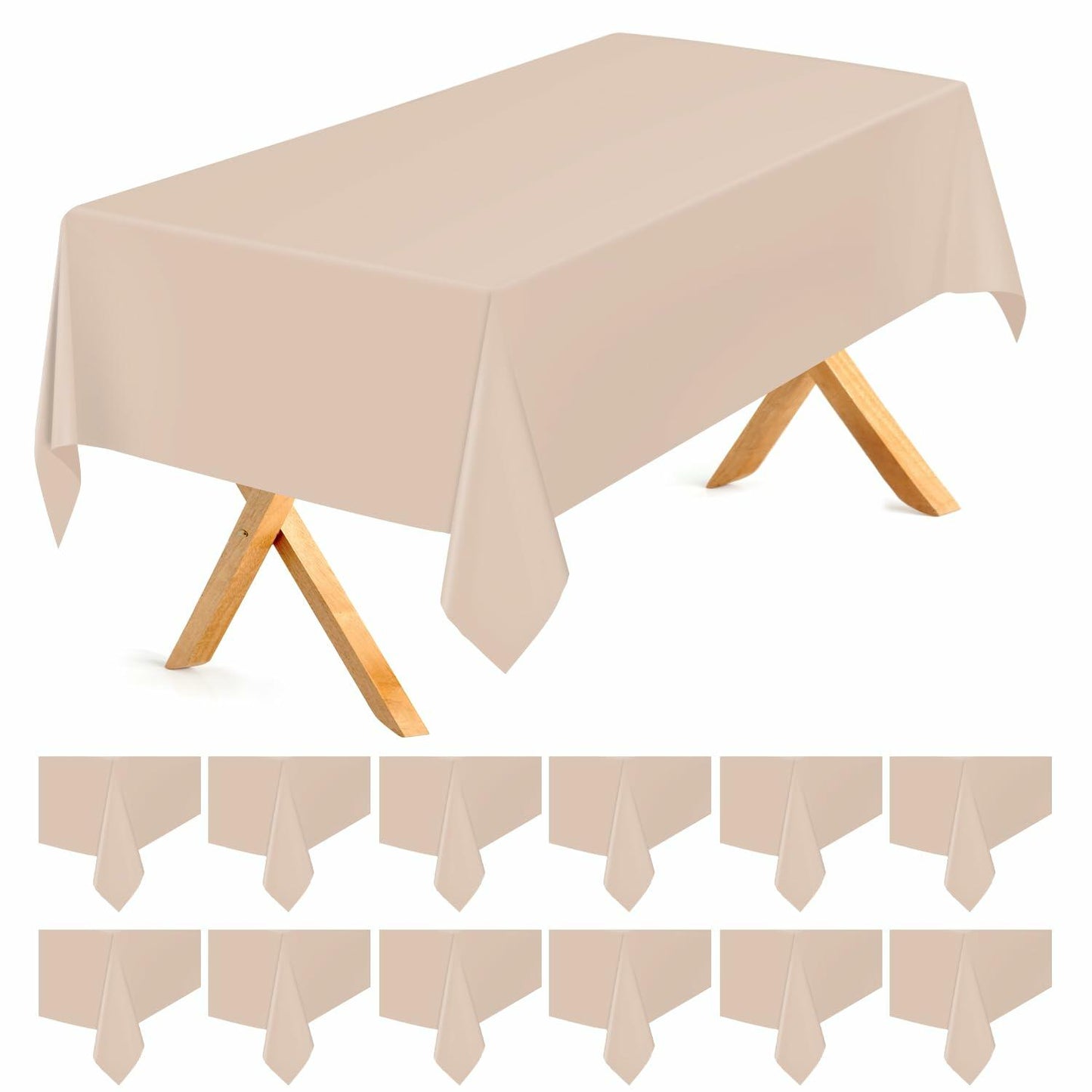 Kongdaoth Orange Disposable Plastic Tablecloths 54x108in 12 Pack