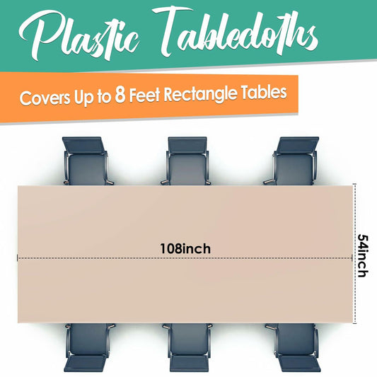 Kongdaoth Orange Disposable Plastic Tablecloths 54x108in 12 Pack