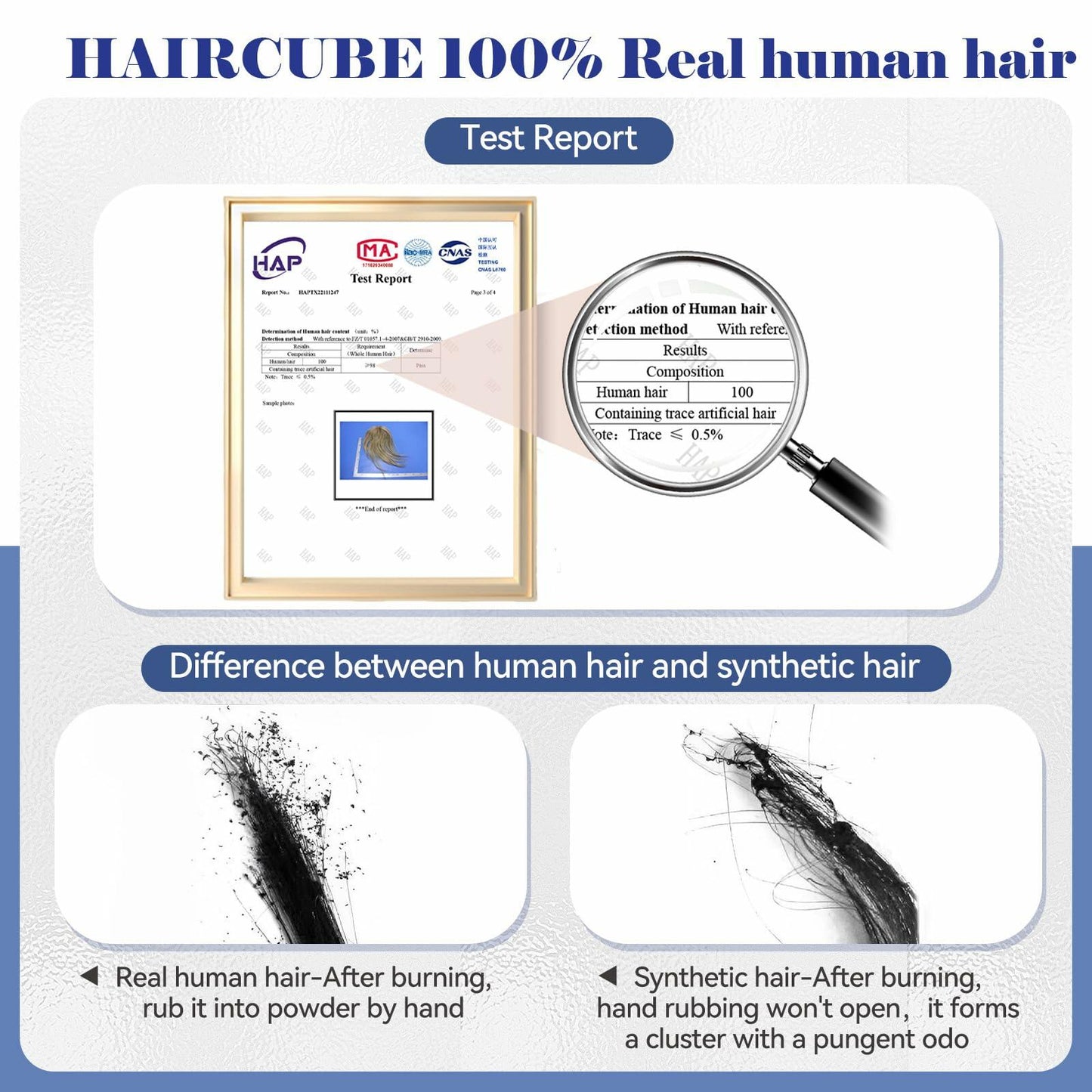 HAIRCUBE Hair Toppers for Women Real Human Hair 14in Natural Black 5x5.5in Base