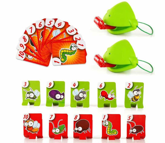 XSDY Frog Tongue Game Blowing Air Insect Cardboard Multiplayer Double Pack