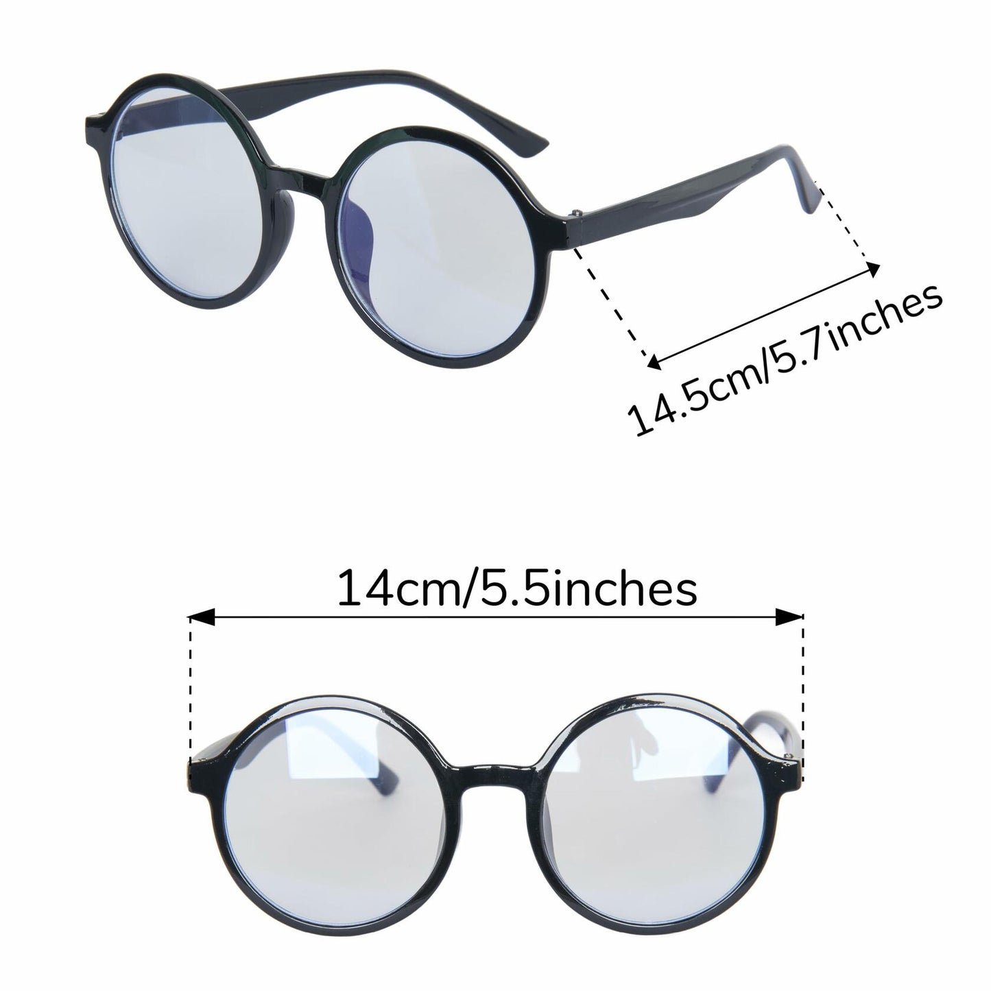 Miss U Hair Women's Short Straight Blue Wig with Glasses Cosplay