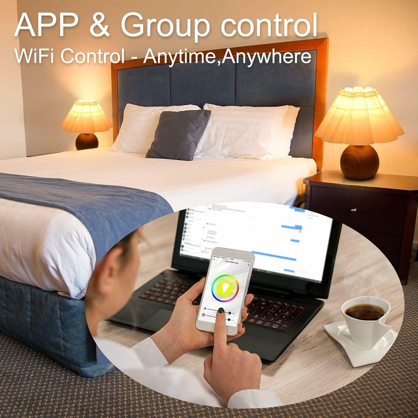 WLQCWL Cordless Rechargeable Table Lamp 12 Colors Brown Metal Farmhouse