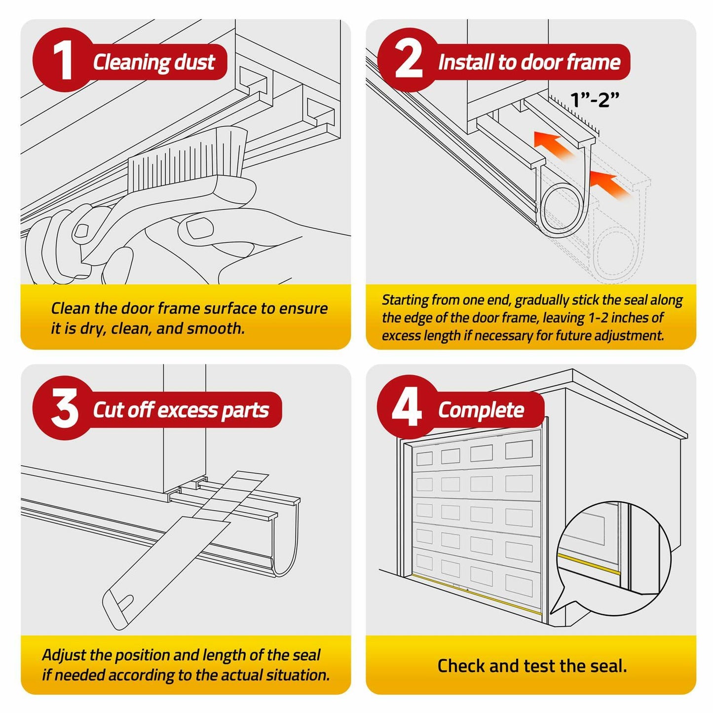 Jin&Bao Garage Door Bottom Seal Strip Weatherproof Rubber 12FT Length