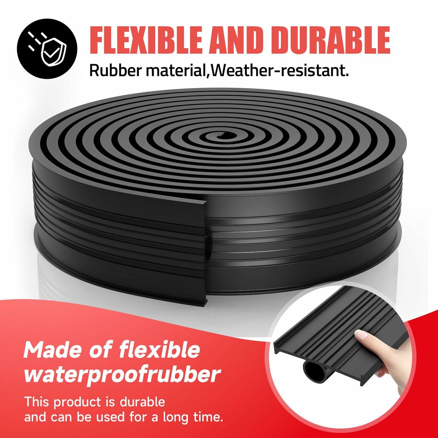 Jin&Bao Garage Door Bottom Seal Strip Weatherproof Rubber 12FT Length