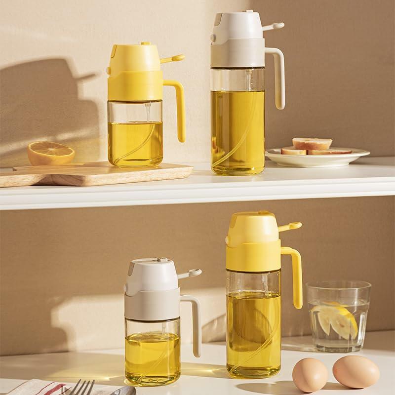 MDZF SWEET HOME Oil Sprayer 12.3oz 2-in-1 Olive Oil Dispenser White