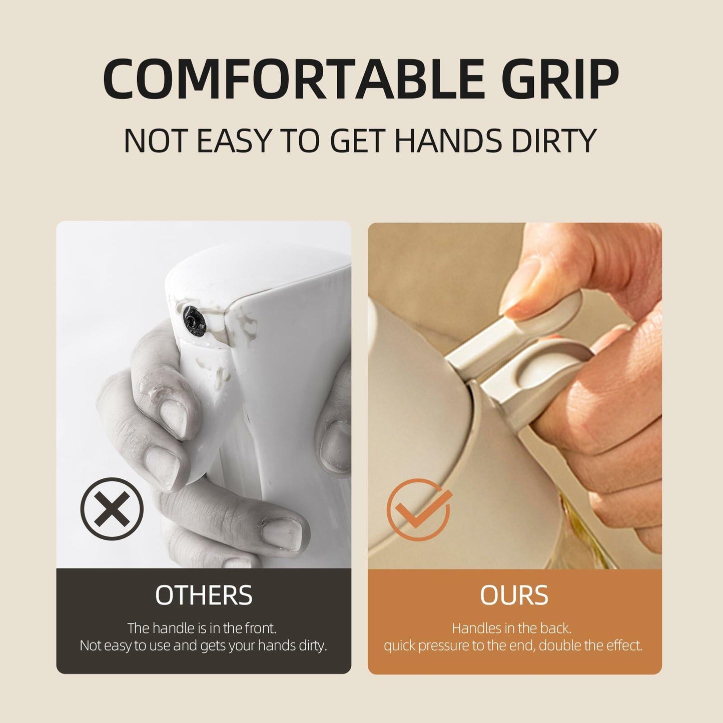 MDZF SWEET HOME Oil Sprayer 12.3oz 2-in-1 Olive Oil Dispenser White