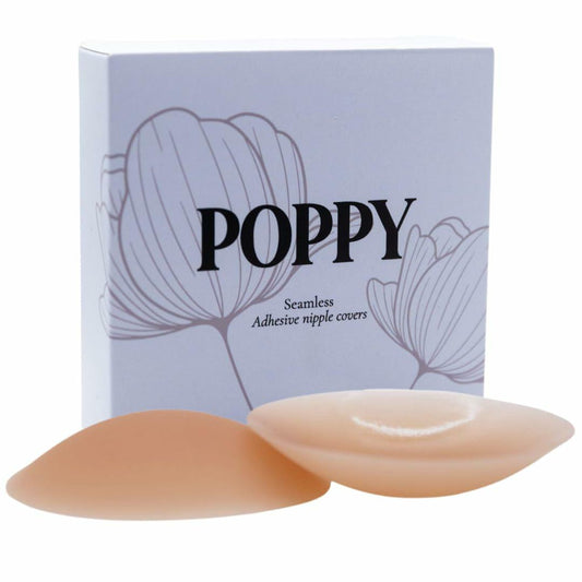POPPY Silicone Nipple Covers Pasties Adhesive Strapless Bra Carmel 1 Pair