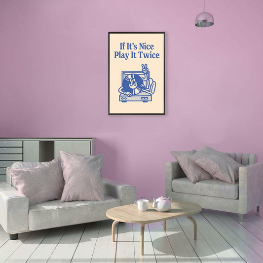 Drimiler Retro Vintage Record Player Canvas Wall Art 12x16in Framed