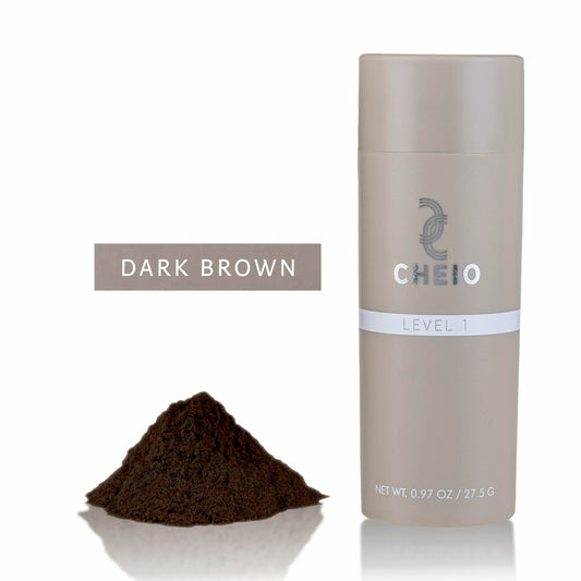 Cheio Hair Thickening Fibers Keratin Level 1 Dark Brown 27.5g Bald Spots