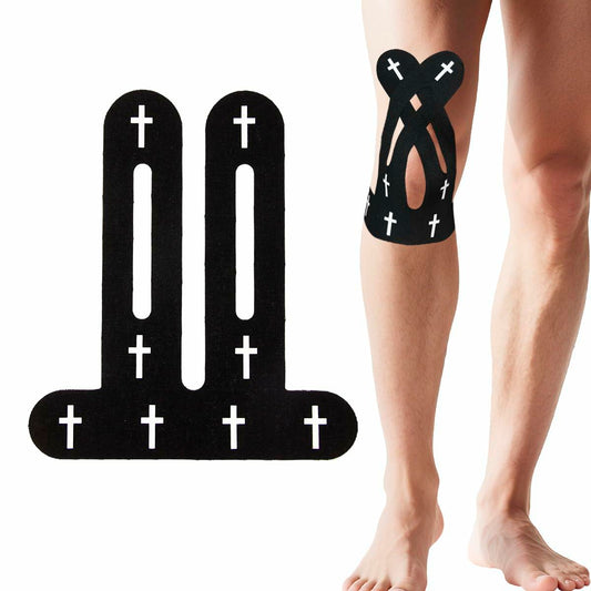 Yigney Christian Cross Kinesiology Tape Knee Support Black 12 Pcs