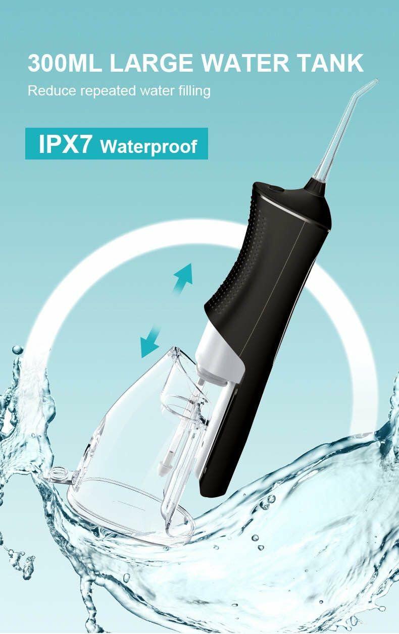 Aydicon Water Dental Flosser Rechargeable 4 Modes 300ML Tank IPX7 Waterproof