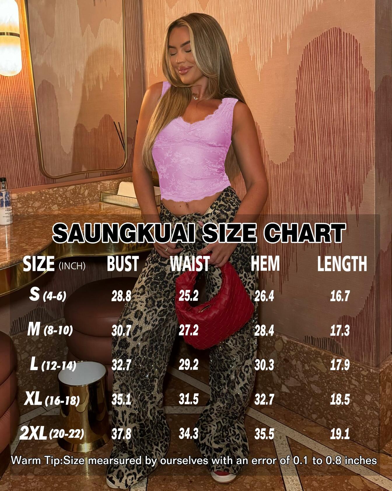 SAUNGKUAI Women's Sexy V Neck Sleeveless Lace Floral Top Bluenova Size XL