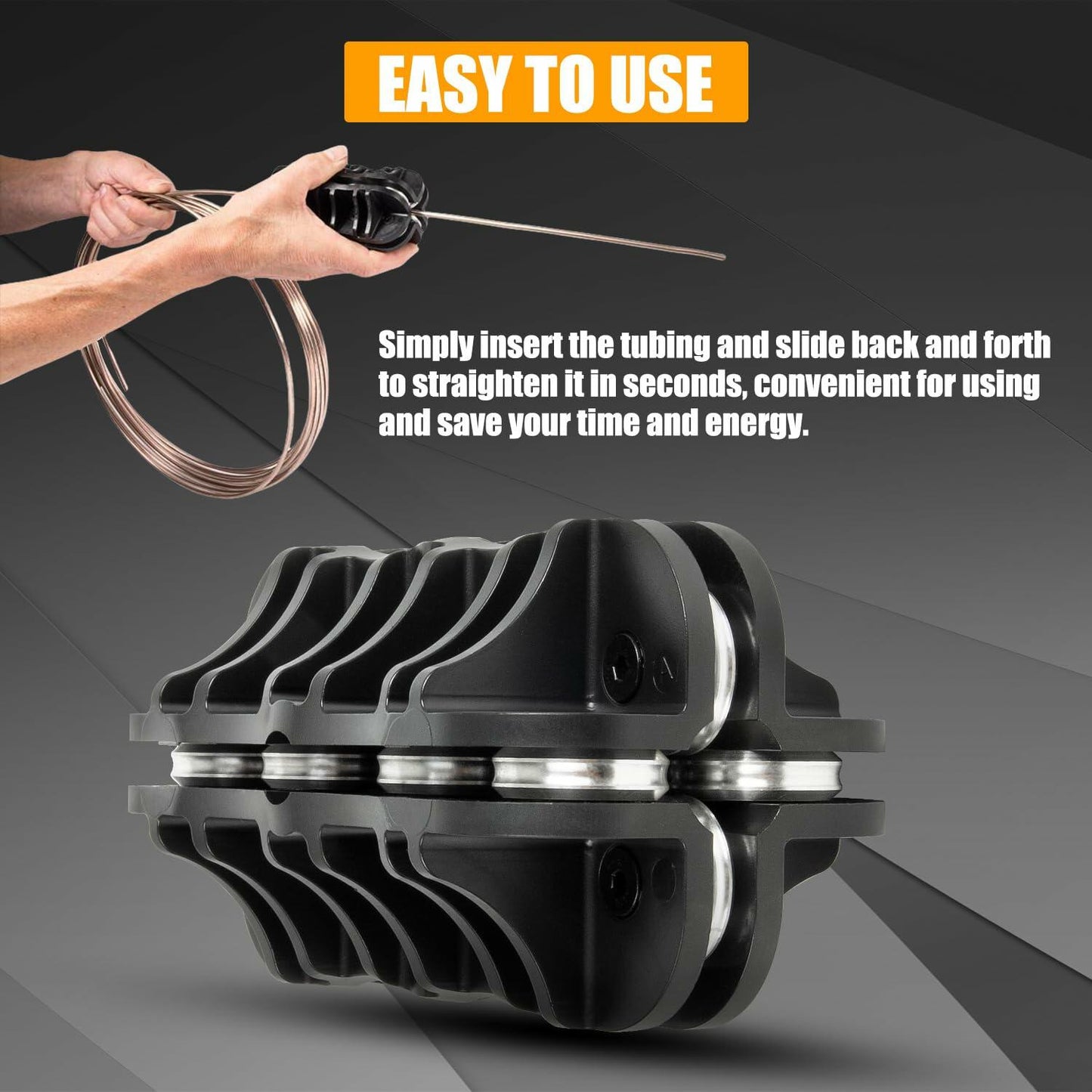 RANSOTO 3/16" Handheld Tubing Straightener Tool Copper Aluminum Steel