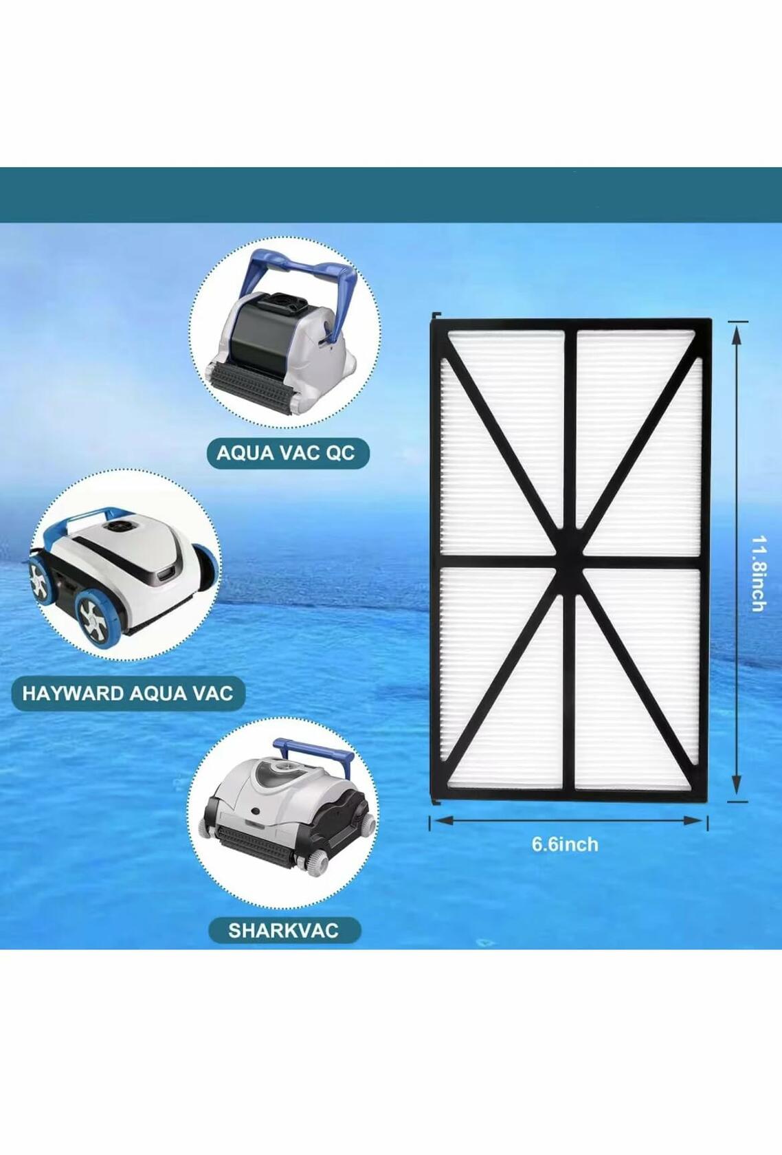Tingf 2-Piece Pool Filter RCX70101PAK2 for TigerShark SharkVac AquaVac