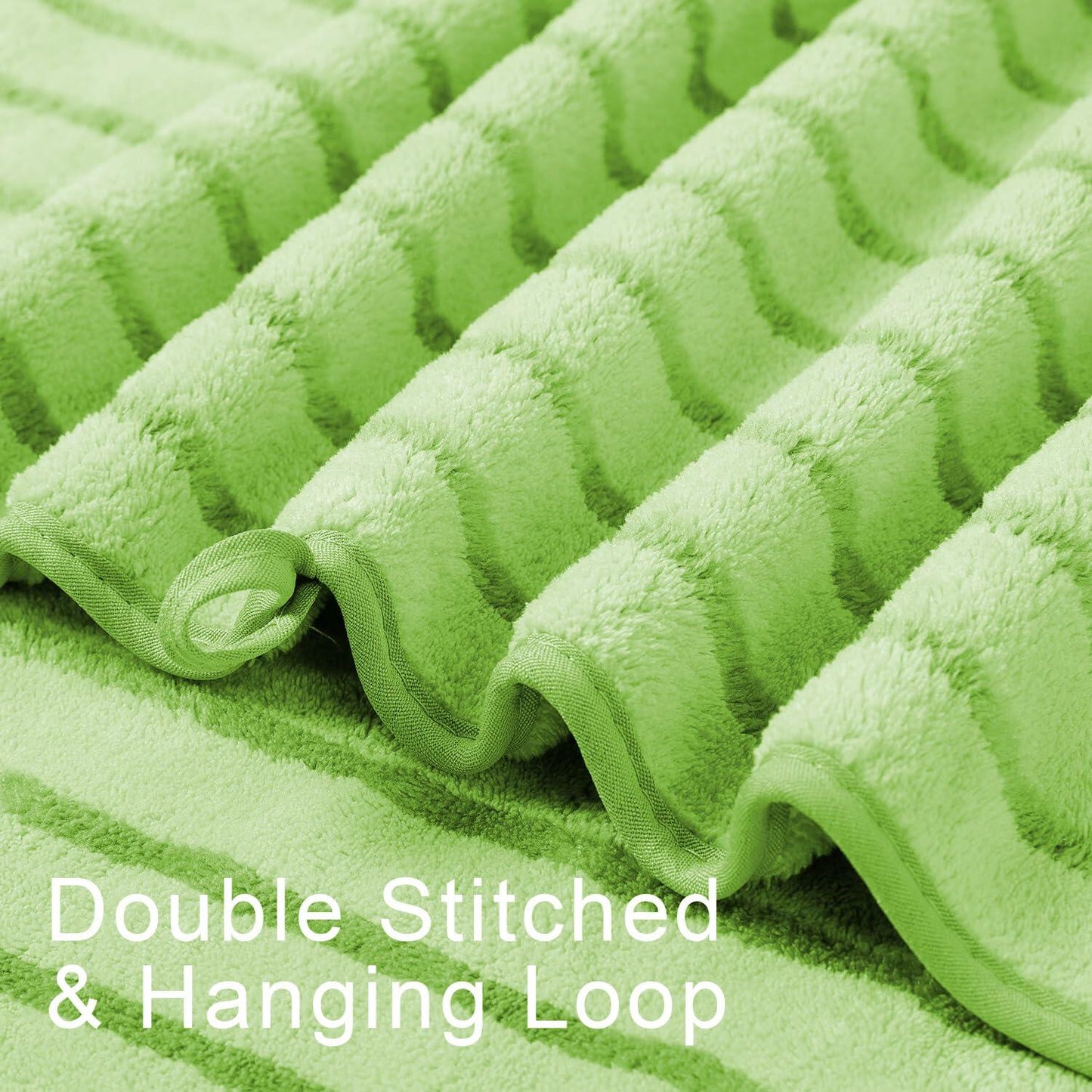 Mistyrose Microfiber Bath Towels 8 Pack Set Large Fruit Green Striped