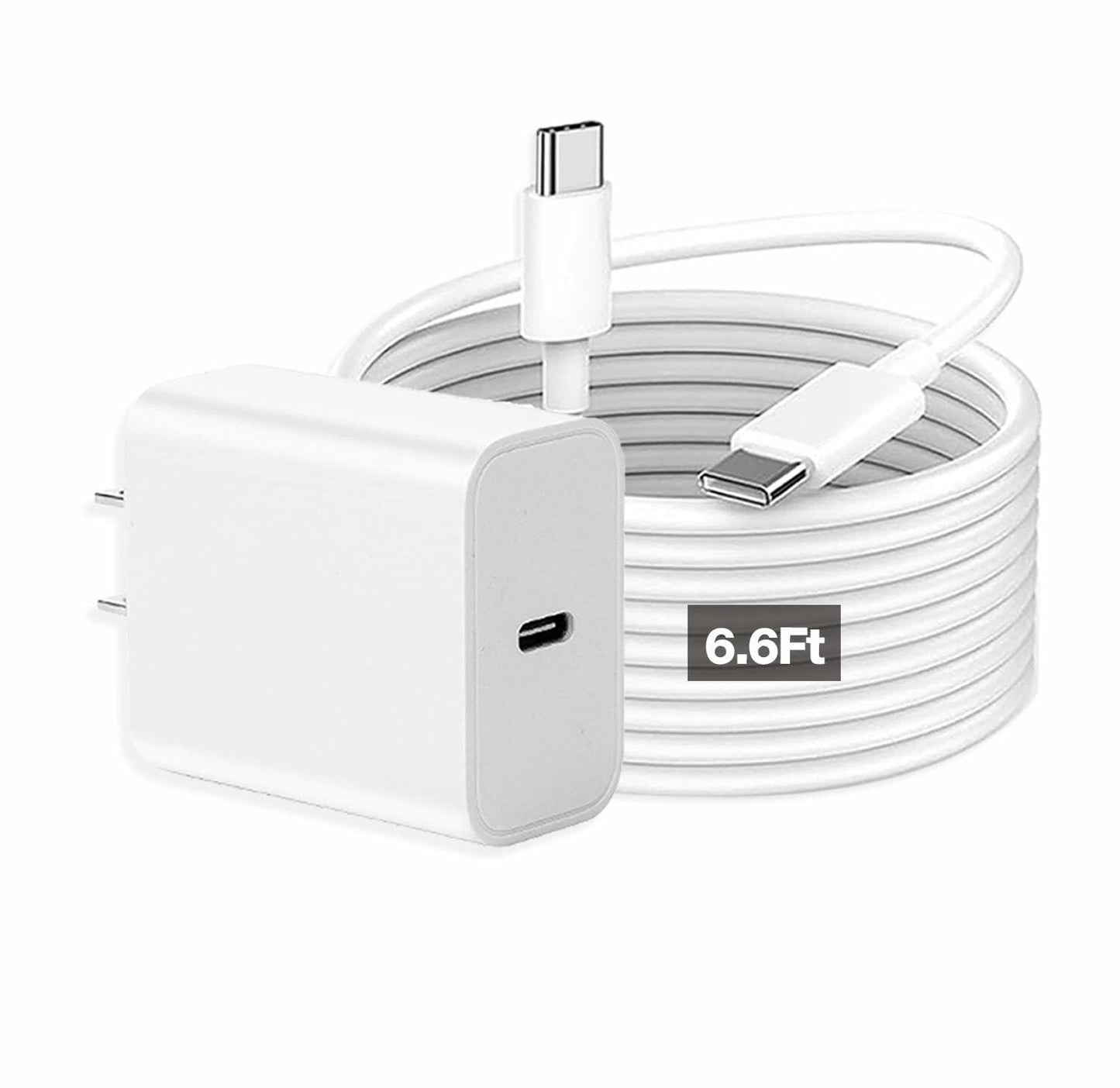 30W USB-C Fast Charger for Google Pixel with 6.6FT Cable Type C Adapter Block