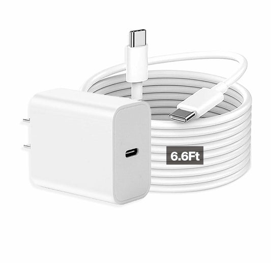 30W USB-C Fast Charger for Google Pixel with 6.6FT Cable Type C Adapter Block